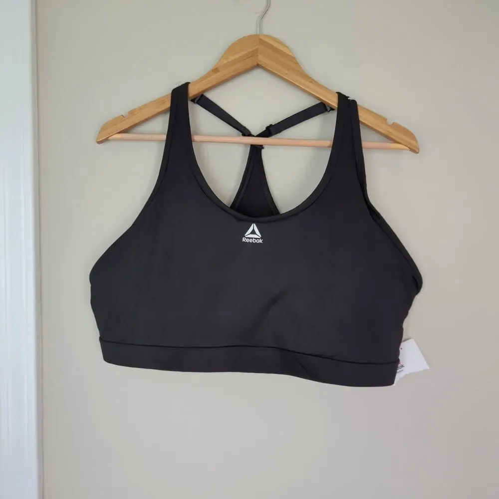 Reebok NWT Black Racerback Adjustable Sports Bra 3XL Underwear Workout Gym